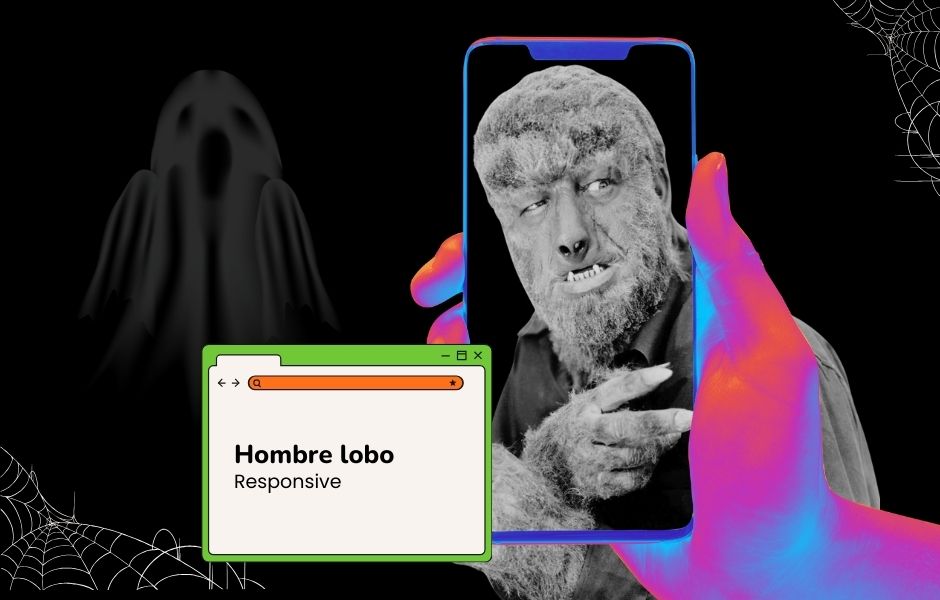 Hombre lobo Web design no responsive - Monstruos ocultos en el desarrollo web